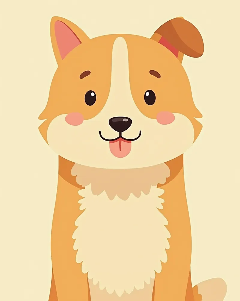강아지 목 부위에 부은 림프절을 강조한 사진