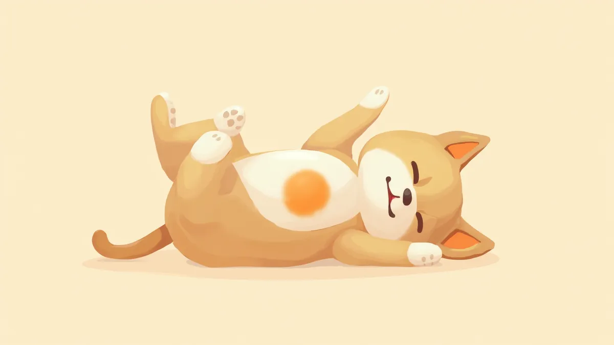 배 쪽 건강 검진을 받는 강아지 일러스트