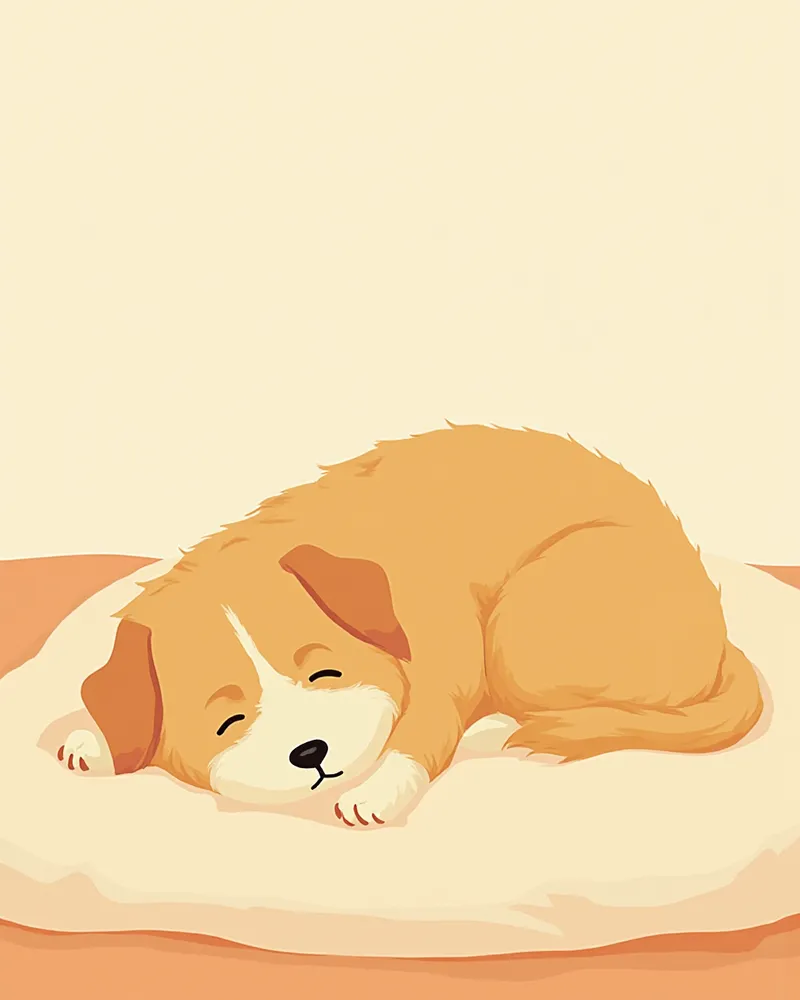 편안하게 휴식을 취하는 임신한 암컷 강아지