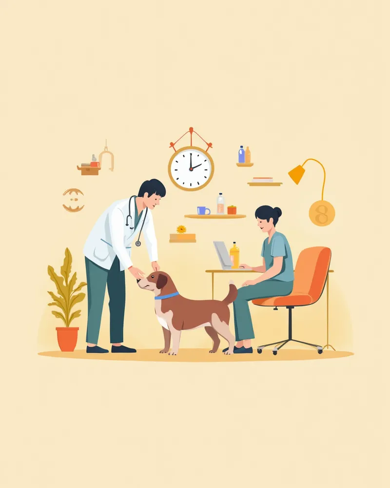 강아지 신경학적 검사를 진행하는 수의사