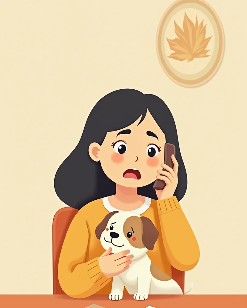 강아지 니코틴중독 응급 상황에서 수의사에게 전화하는 보호자