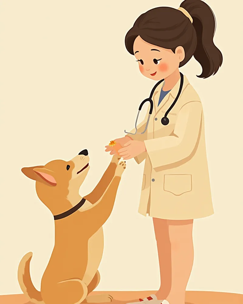 강아지 발바닥과 발가락 사이를 살펴보는 모습