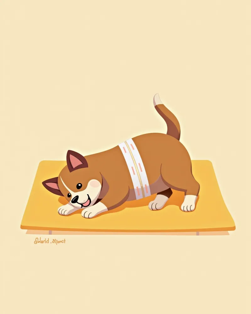 강아지 중성화 수술 후 회복 중 장면