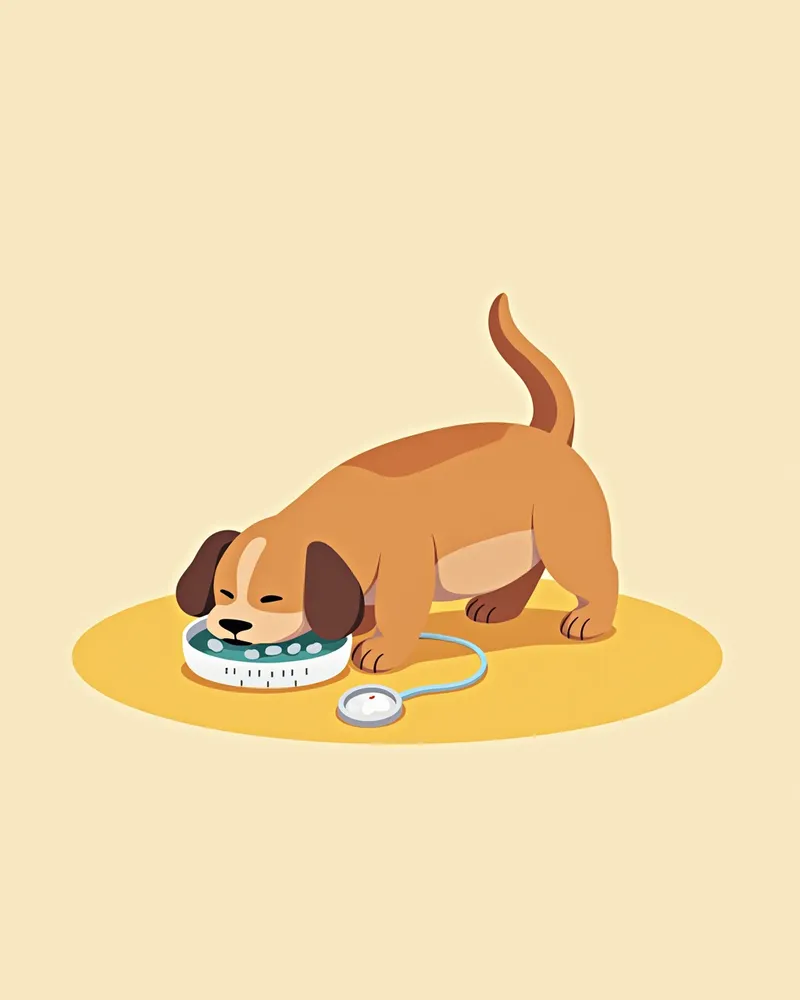 강아지 중성화 수술 후 체중 관리 식사 장면