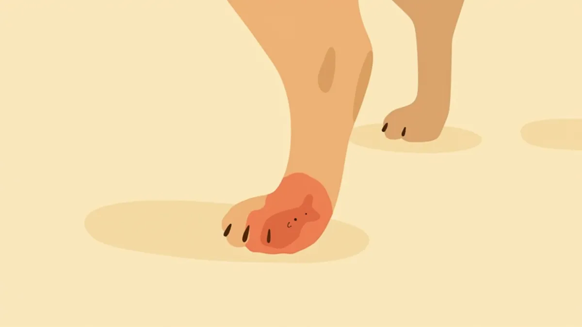 강아지 골육종의 대표적인 위치: 앞다리 뼈 부위
