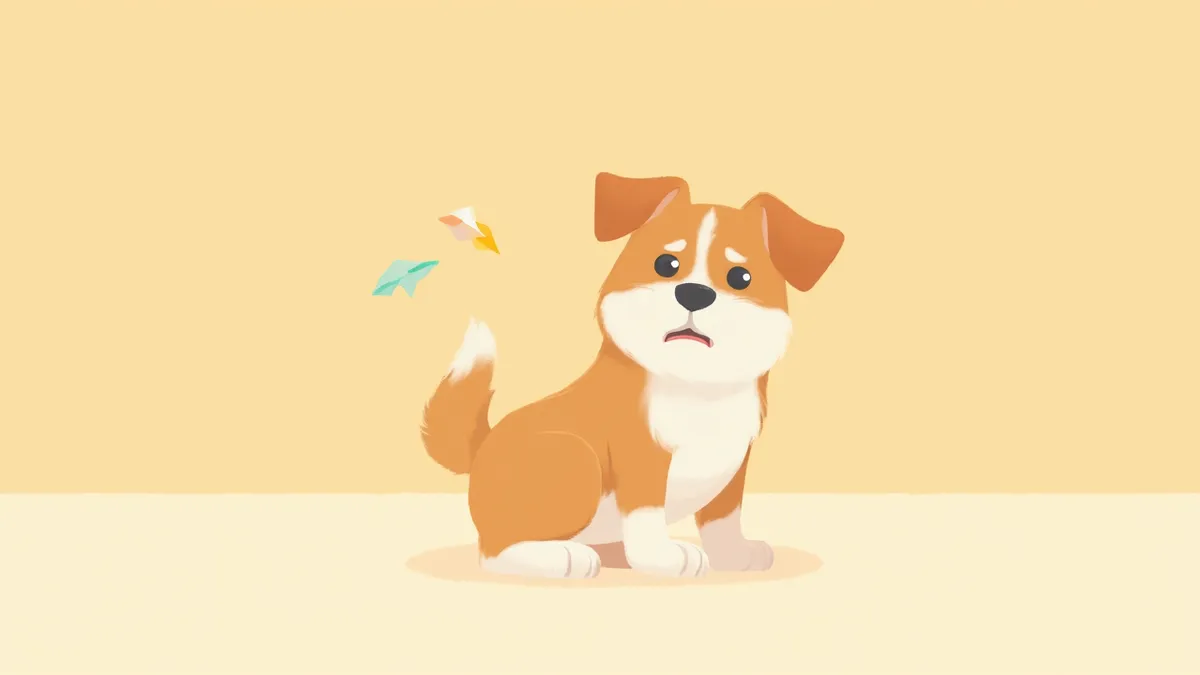 내이염으로 고개를 기울인 강아지