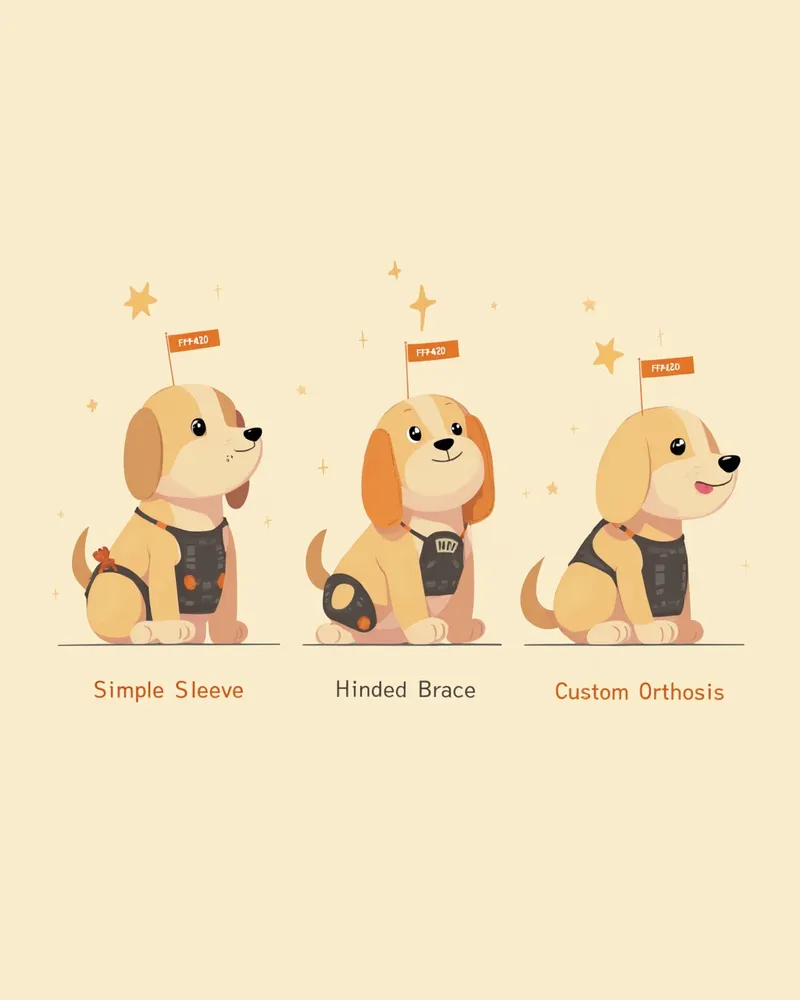 강아지 보호대 3종 비교 일러스트