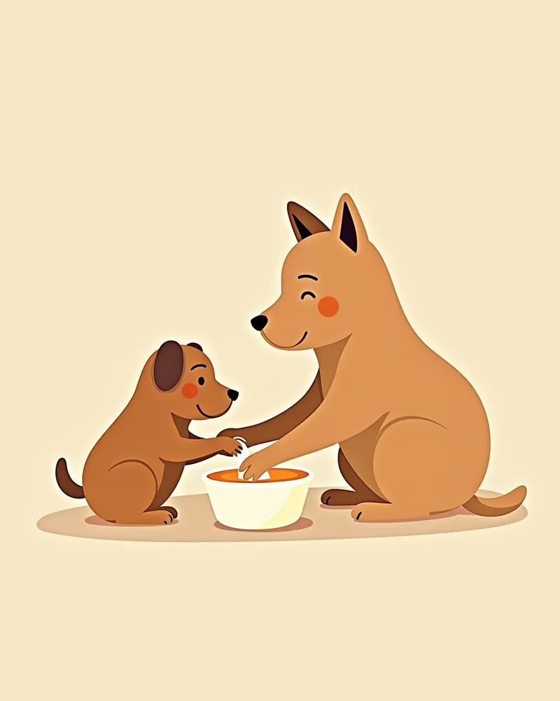 산책 후 강아지 발을 씻겨주는 모습