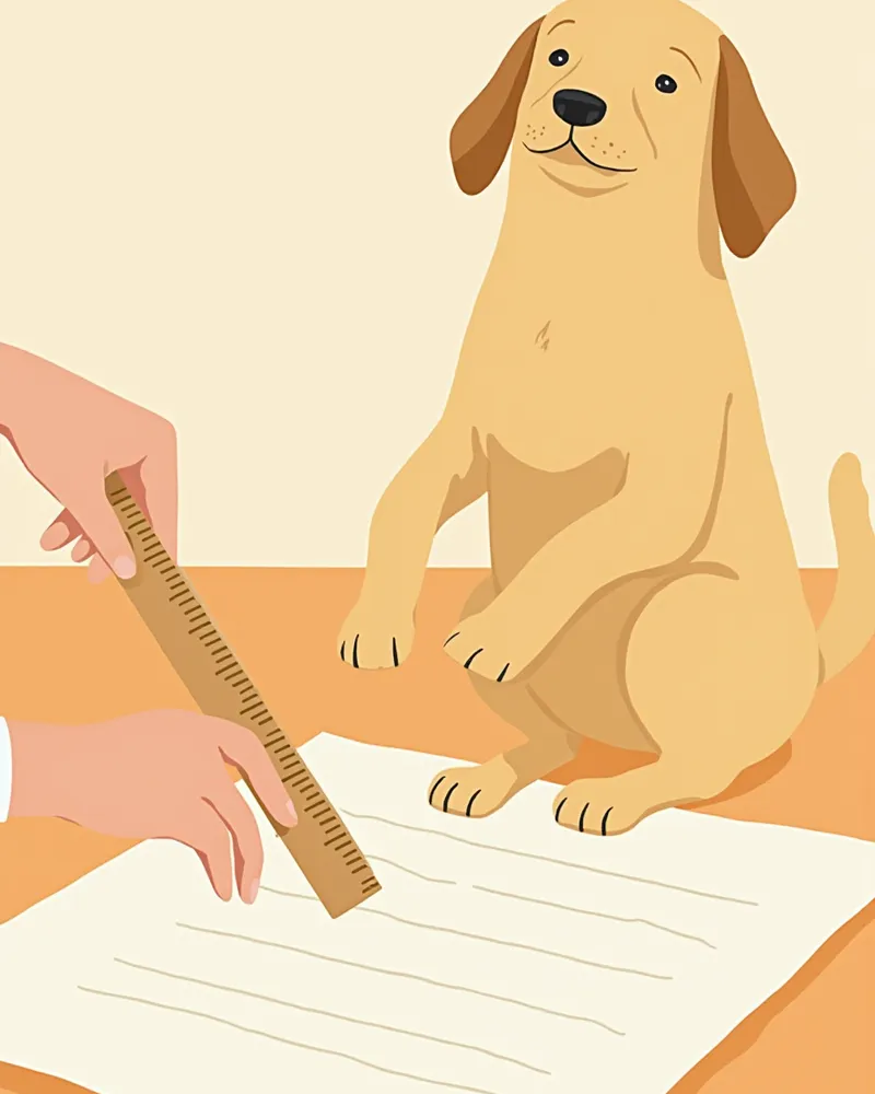 강아지 발 사이즈 측정하는 모습