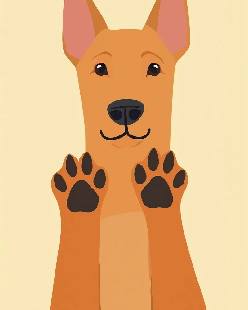 둥글고 짧은 캣풋 형태의 강아지 발