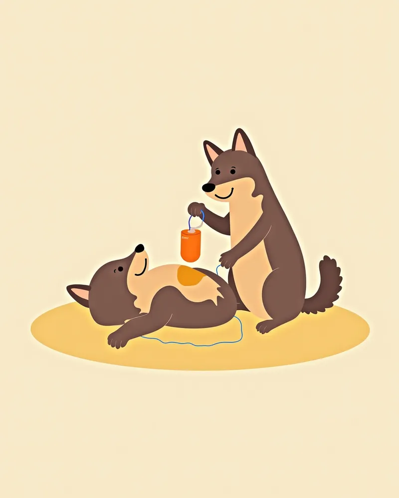 심장 초음파를 보며 심낭 천자를 시행하는 수의사