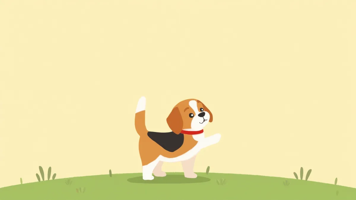 앞발을 들고 포인팅 자세를 취한 강아지