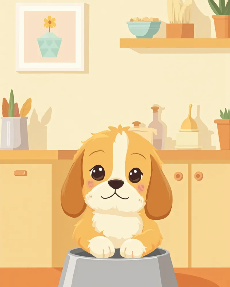 처방 사료를 먹고 있는 강아지