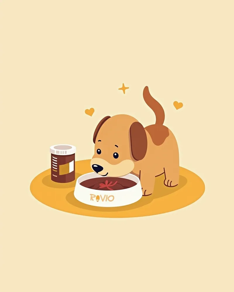 강아지가 신장용 사료를 먹는 모습