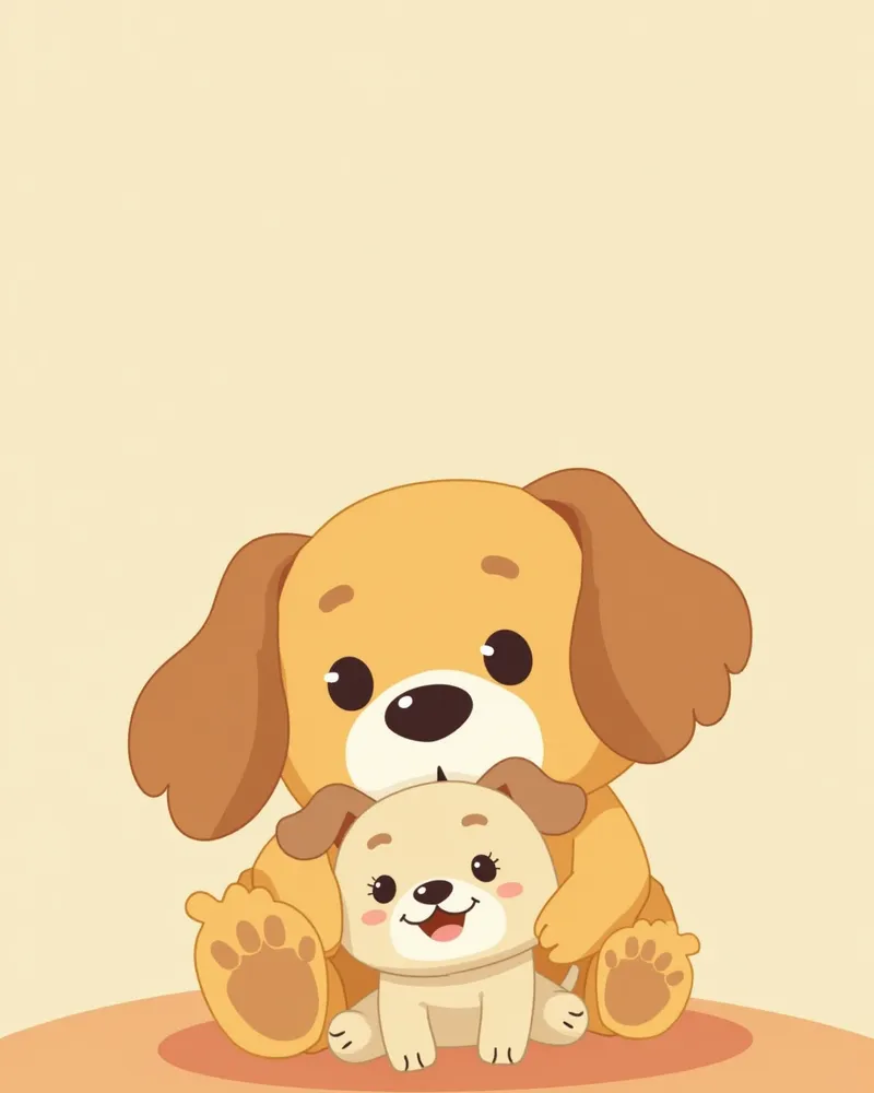 인형을 돌보듯 안고 있는 강아지