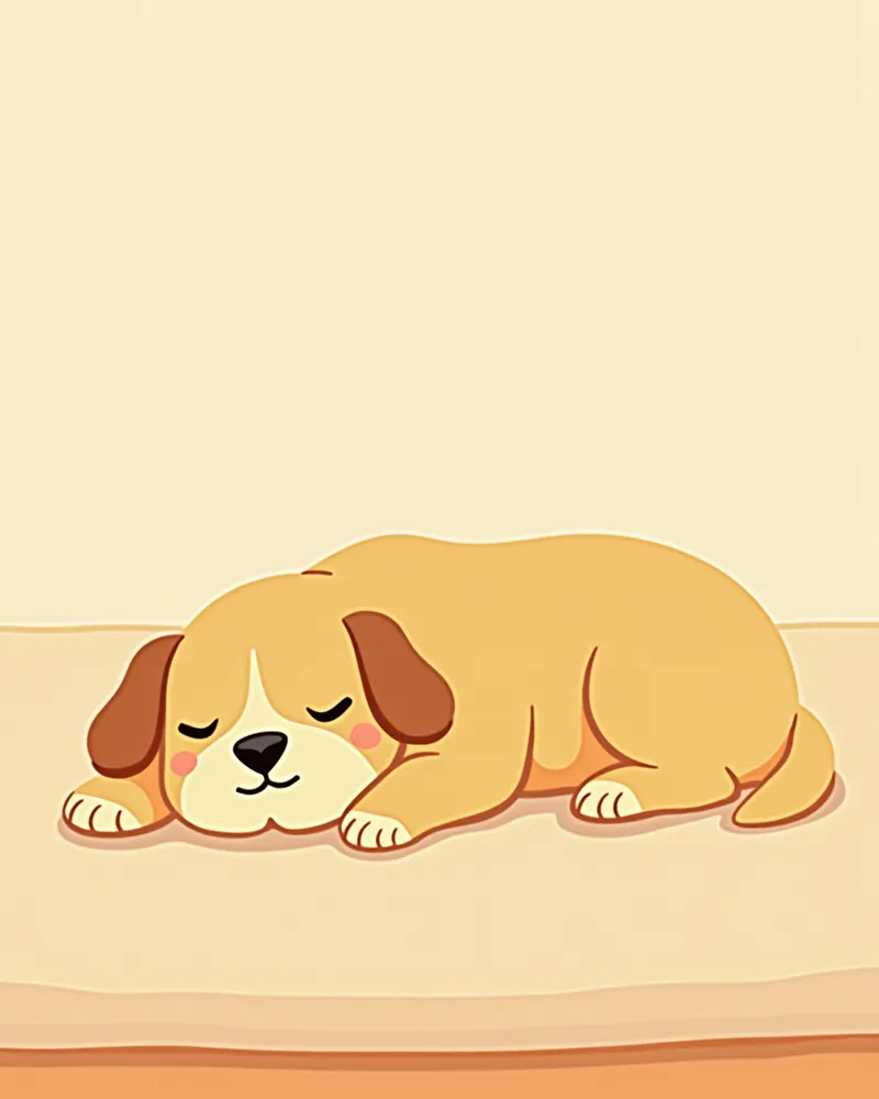 조용한 환경에서 편안히 쉬는 강아지