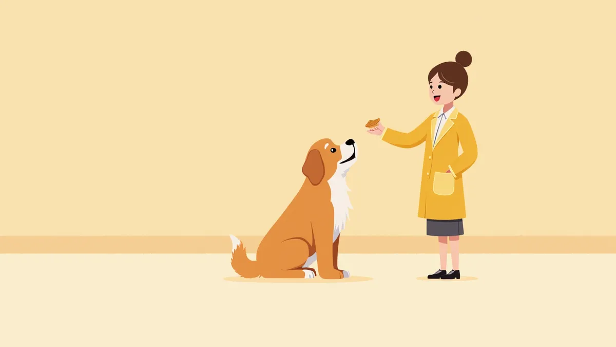 강아지 물기 교정 훈련 장면