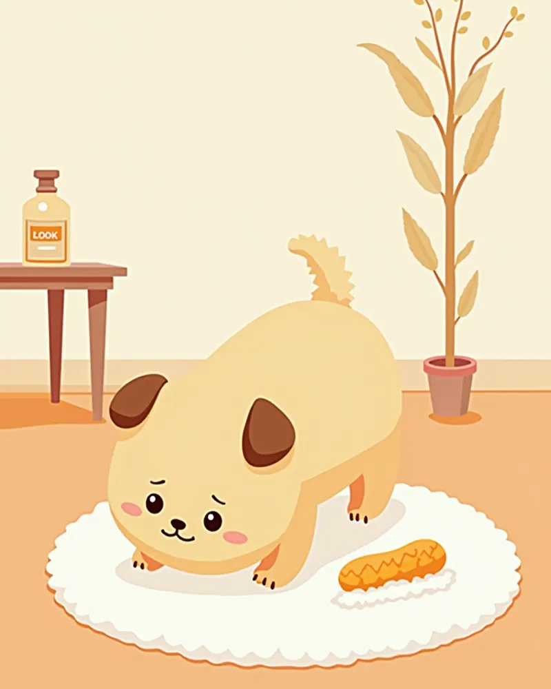 강아지가 위생적인 환경에서 놀이 중인 장면