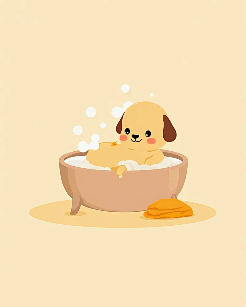 강아지 새끼 목욕 단계