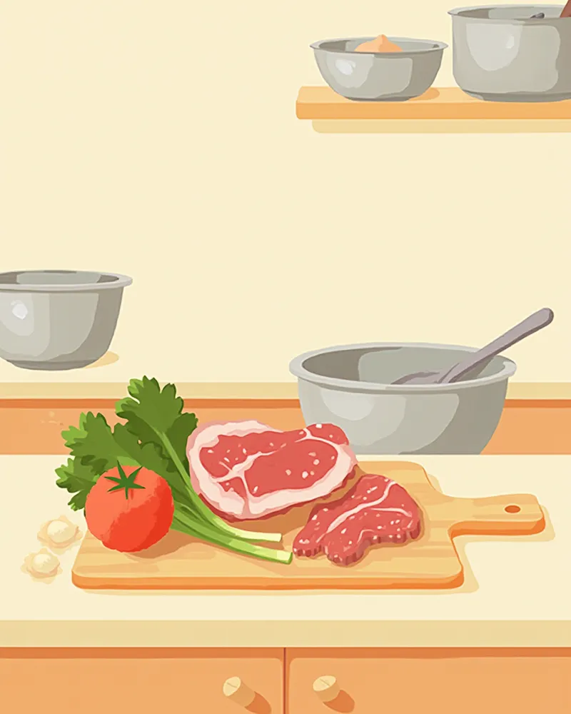 위생적으로 생식 사료를 준비하는 주방