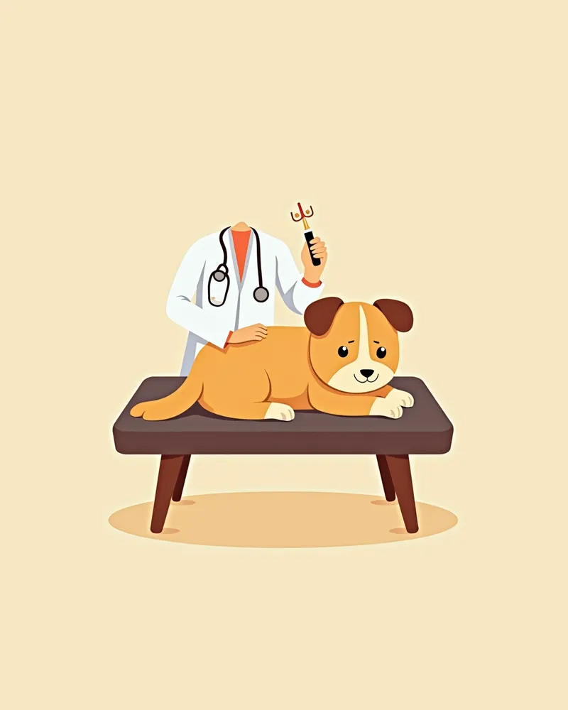 강아지가 진정된 상태에서 초음파 검사를 받는 모습