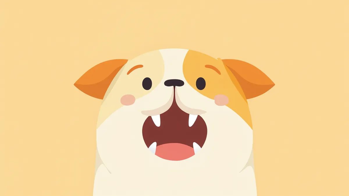 강아지 송곳니 부위에 유치와 영구치가 두 줄로 보이는 잔존 유치 모습