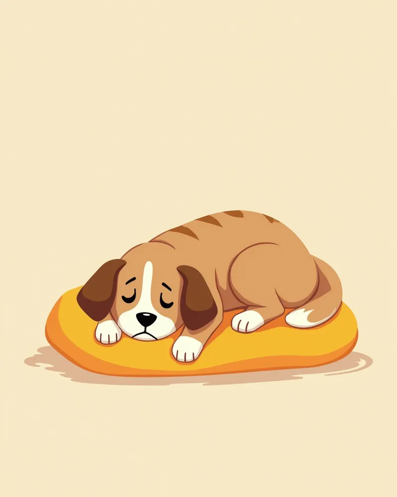 노령견이 피로해 보이는 모습