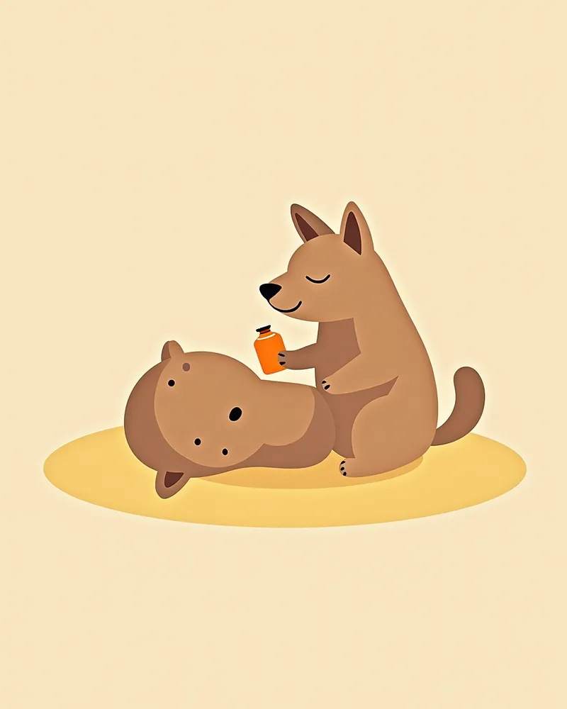 피부 생검을 하는 수의사의 모습