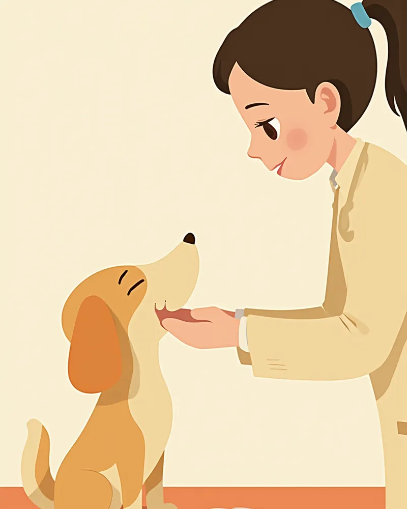 수의사가 강아지 잇몸을 확인하는 모습