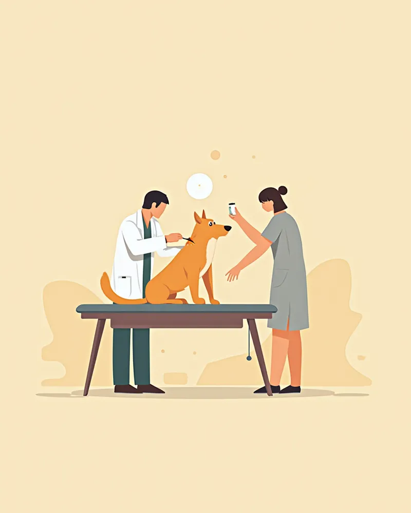 동물병원에서 강아지 혈액을 채취하는 모습