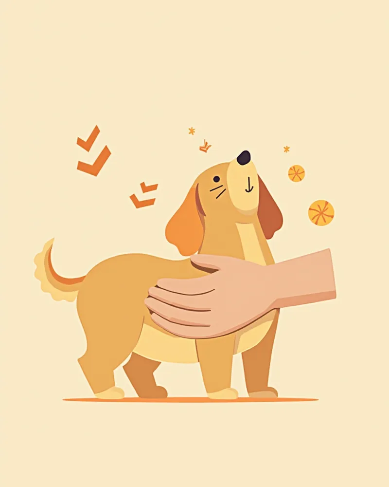 피부 상태를 확인받는 강아지 일러스트