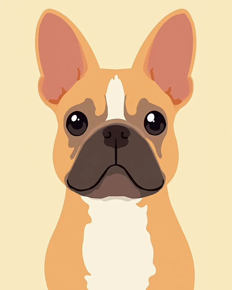 단두형 강아지의 짧은 주둥이 클로즈업