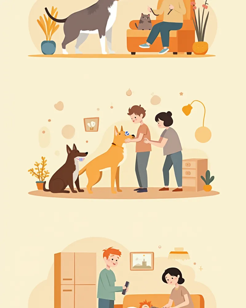 강아지 두형별 맞춤 관리 일러스트