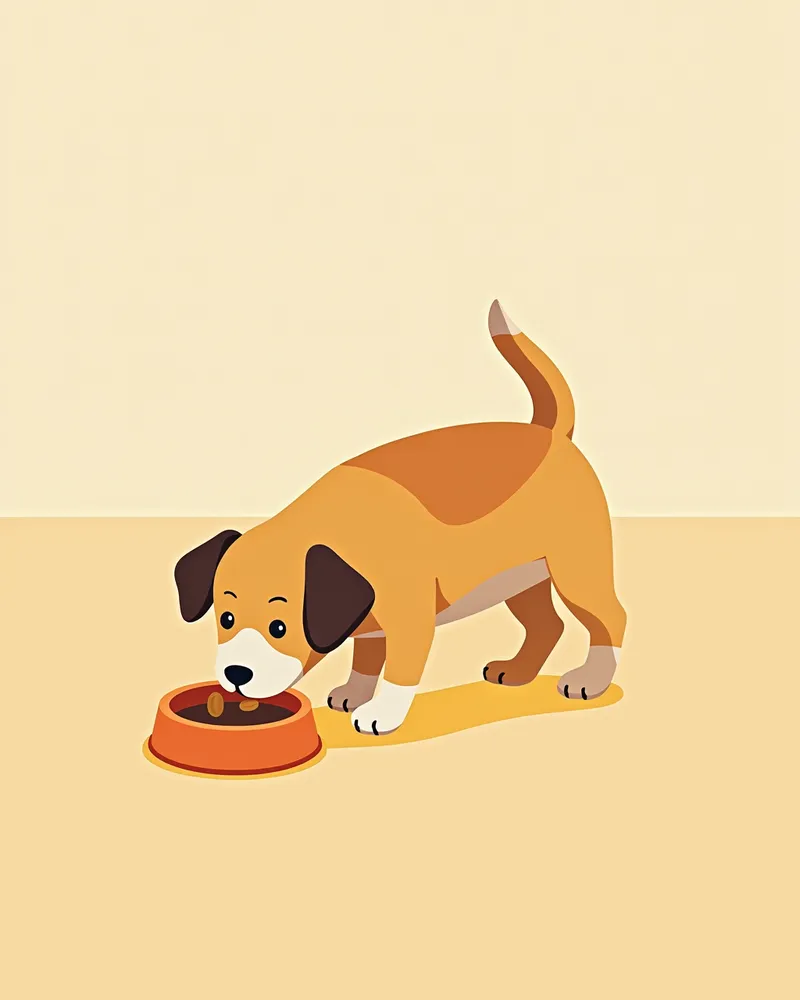 ภาพระยะใกล้ของสุนัขกำลังกินอาหารช้าๆ จากชาม Slow Feeder