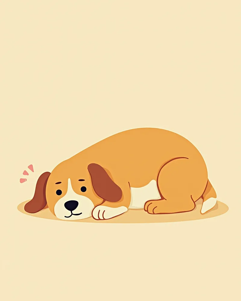 복부 팽창과 의식 저하 증상을 보이는 강아지