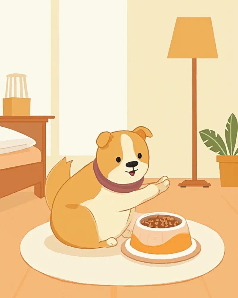 퍼즐피더로 놀며 스트레스를 해소하는 강아지