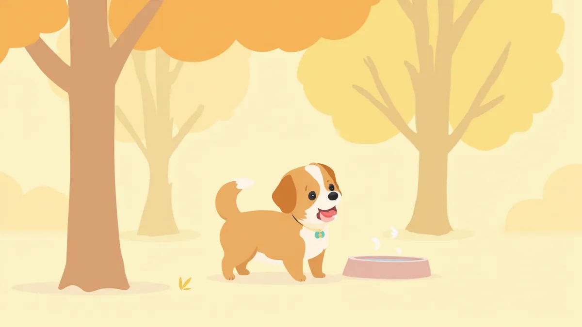 여름철 그늘에서 쉬고 있는 강아지