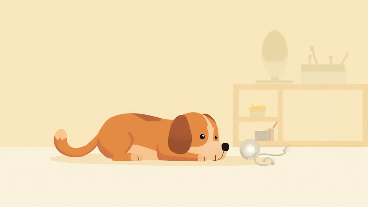 수의사가 강아지 부종 부위를 살펴보는 모습