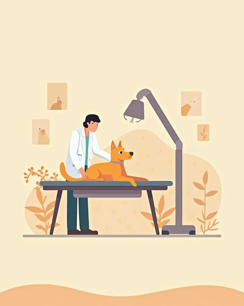 수의사가 강아지 복부 초음파 검사를 진행하는 모습