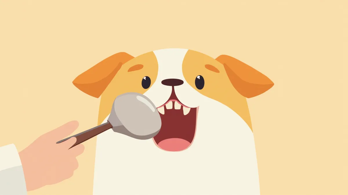 강아지 치아 교정 검진을 받는 어린 강아지