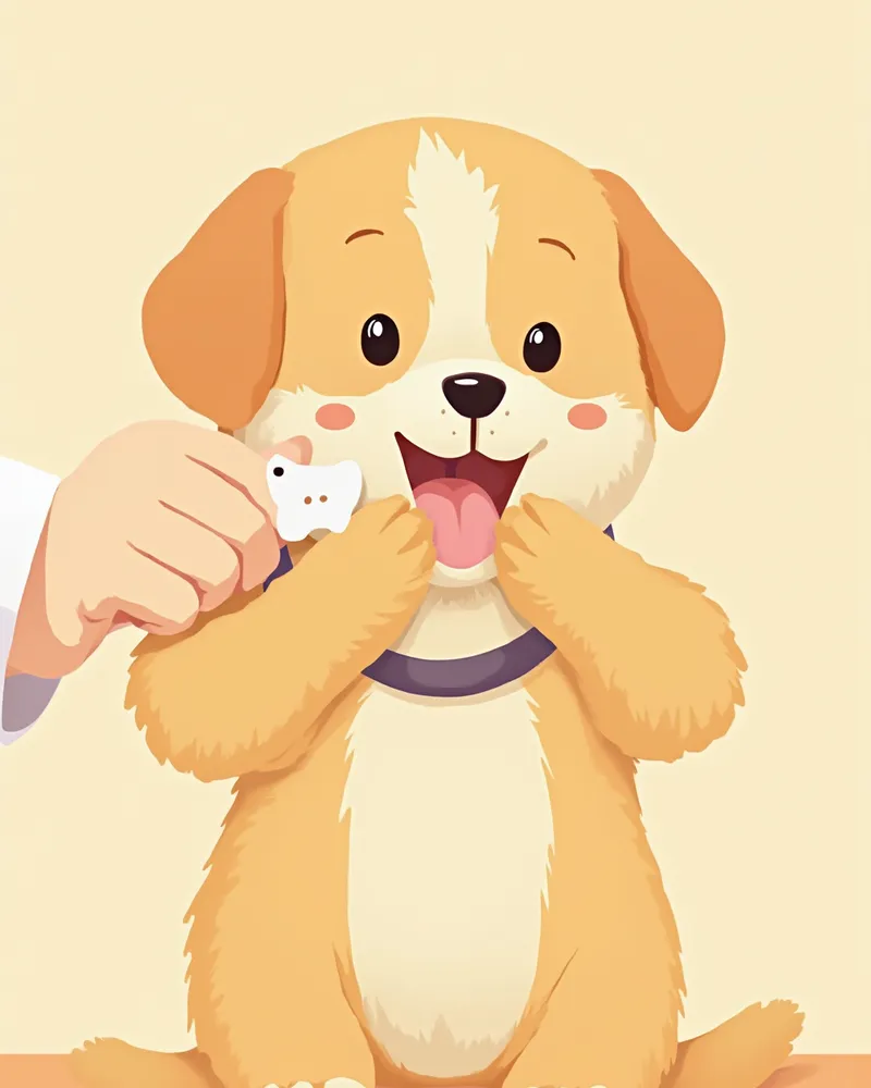 유치와 영구치가 함께 자란 강아지 송곳니