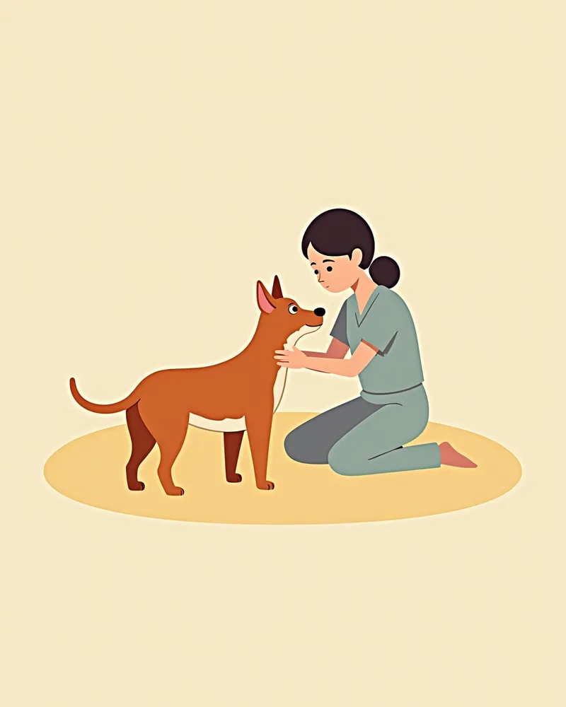수의사가 강아지 턱관절을 복구하는 모습