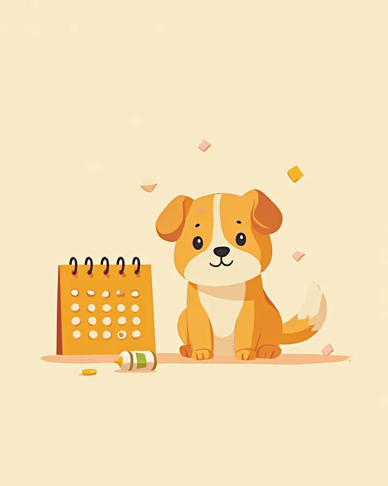 진드기약 투약 스케줄과 강아지 일러스트