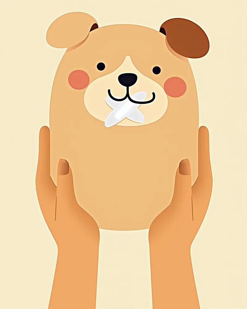 강아지가 입안 수술 후 회복 중인 모습