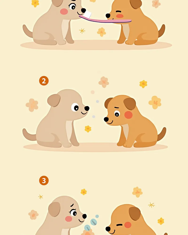 강아지 칫솔질 교육 단계별 안내도