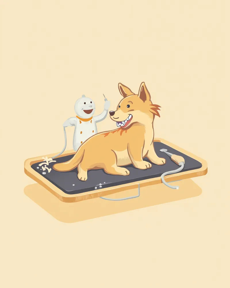 강아지 치과 치료 — 근관 치료 시술 장면