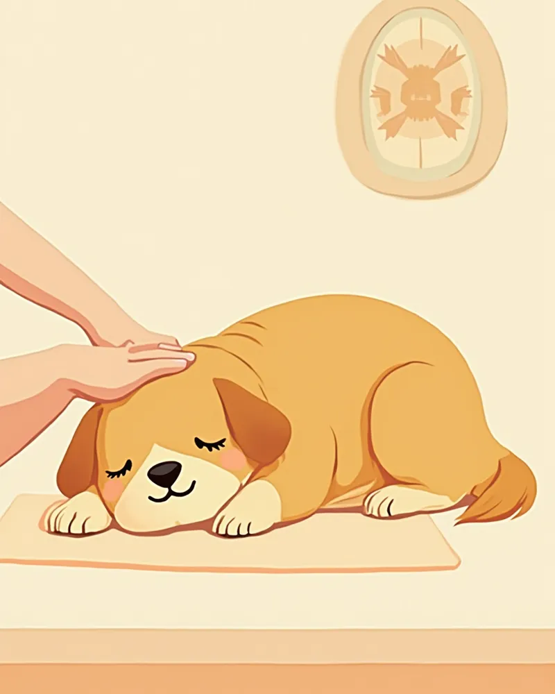 양치 후 편안히 쉬는 강아지