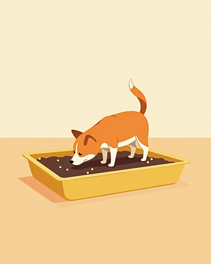 고양이 화장실 근처의 오염된 흙에서 톡소플라스마 기생충이 발견되는 장면