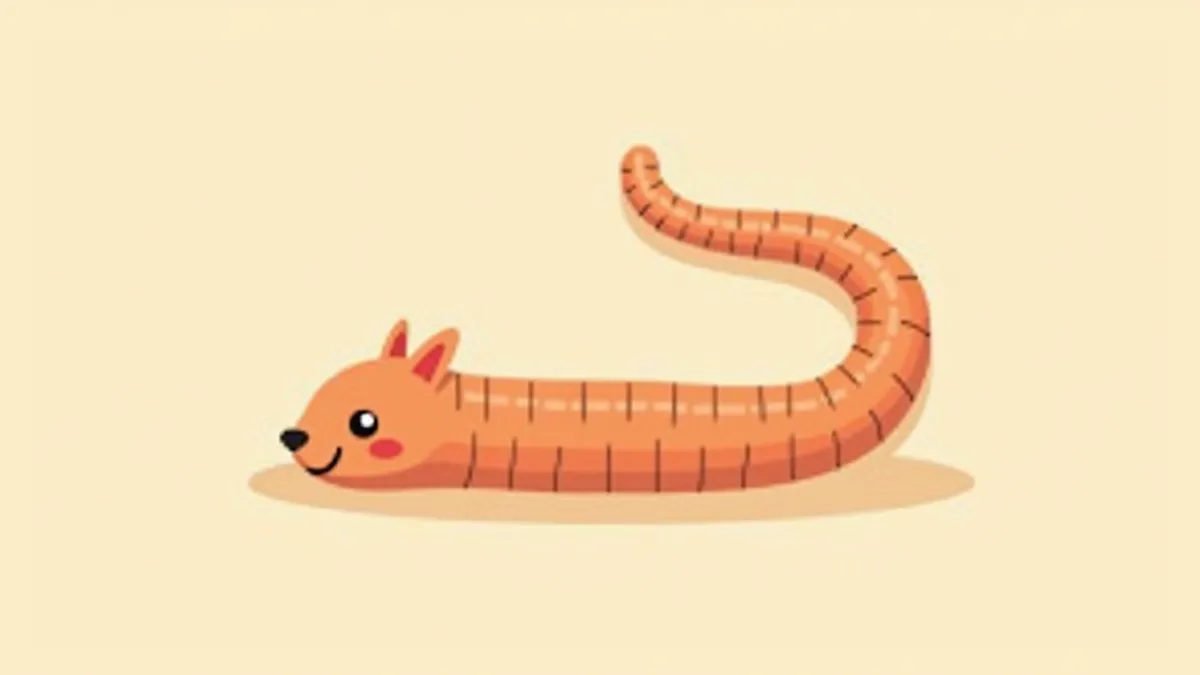 강아지 소장에 기생한 편충(휩웜)의 실물 이미지