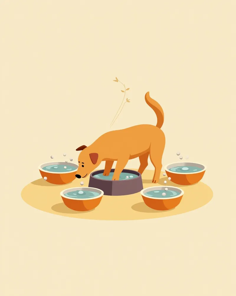 강아지가 물을 마시는 모습의 일상 이미지